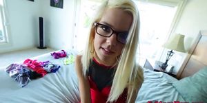 Blonde teen driving dick in POV porn