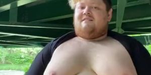 Young Chub Shows Off His Body Outside