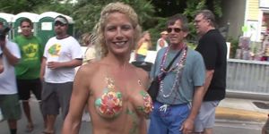 THEY ARE NAKED - Sexy girls shaking hot tits in public