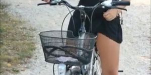 Public Nudity Bicycle Riding Babe - video 3