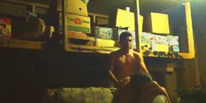 Girl Gets Hammered by frat guys In A Garage