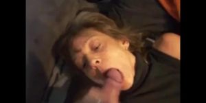 Mature wife handjob on bed and facial