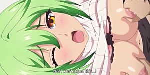 HENTAI Busty teen gives blowjob to huge dick