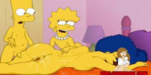 Cartoon Simpsons - Cartoon Porn Simpsons porn Bart and Lisa have fun with mother Marge -  Tnaflix.com