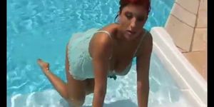 Redhead Ashley Robbins goes skinny dipping
