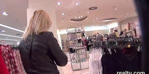 Enchanting czech teenie gets teased in the mall and rode in pov