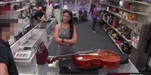 Sexy Brazilian Cello fulfills a pawnmans sexual cravings