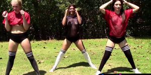 Teen footballer bitches seduced and fucked their coach (Mandy Sky, Tiffany Watson, Sophia Leone)