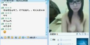 a chinese teacher do her night job on qq webcam