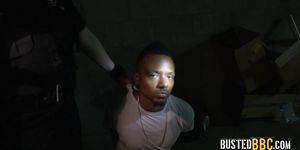 Crime suspect gets busted in a dark and hidden place just to get his BBC sucked and rode hard