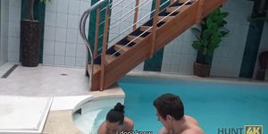 HUNT4K. Hottie wants to have fun in the pool so why pleases owner