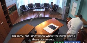 FAKE HOSPITAL - Patient overhears doctor fucking nurse then fucks him too