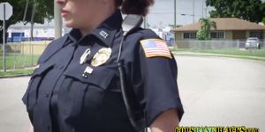 Perverted milf cops get call after a street fight over some slut