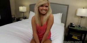 Blonde teen Bimbo gets fucked in hotel