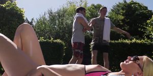 BRAZZERS - Outdoor babe jerking cock after pussyfucking