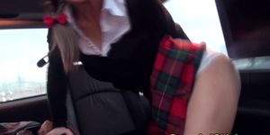 Hitchhiking schoolgirls kissing and lick clit