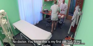 Blonde nurse fucked nervous doctor - video 1