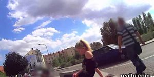 Enchanting czech kitten is tempted in the supermarket and rode in pov
