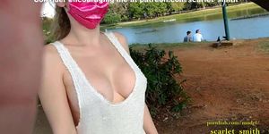 Showing her tits at Lake Ibirapuera