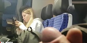 Flash Blonde Teen on Train