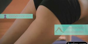Big boobs blond coach and sexy women doing yoga naked (Khloe Terae)