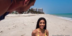 Dude picks up huge tits Latina at beach (Shay Evans)