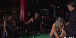 Mistress makes sub fuck in pool bar (Antonio Ross, Tina Kay)