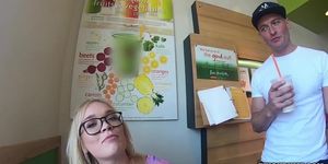 Thick Ass Babe Katie Kush Twerks At Fast Food Joint And Twerks Her Oily Ass On Big Dick She Picks Up