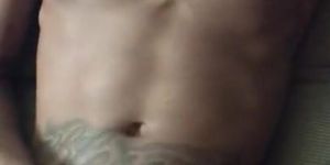 Watch me cover my abs in a huge sticky load from my long rough BBC