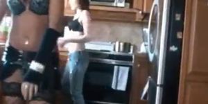 Pussy licking lesbian gfs in the kitchen part6 - video 1