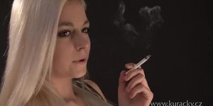 Smoking fetish compilation featuring young blonde beauty