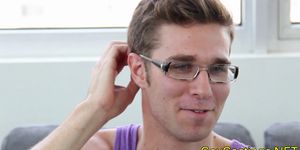 Gaycastings nerdy hunk gets facialized