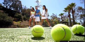 Two tennis players fucked in open fields (Missy Martinez, Selena Rose)