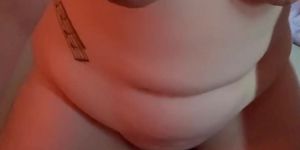 Chubby red headed girl gets caught off guard by a surprise orgasm with her dildo