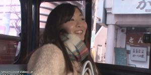 Japanese horny lady takes cum in mouth