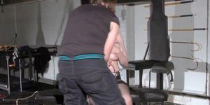 Lesbian Tit Torture and Amateur BDSM of Enslaved Redhead in Bondage