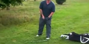 Hung Brit Golfer Flashes Rough Dick!