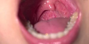 Uvula throat of Japanese girls