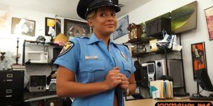 Busty police officer gets nailed by nasty pawn keeper