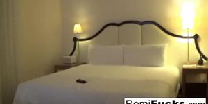 Home movie sex in a hotel with sexy Romi (Romi Rain)