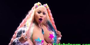 Nicki Minaj Topless Big Firm Perfect Boobs Bouncing Around