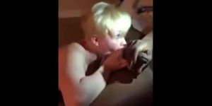 Blond Girl Swallowing Some Black Cum (Blondie Anderson, amateur )