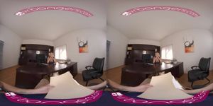 VR BANGERS Wide Open Shaved Pussy Sexy Blonde Accountant VR Porn