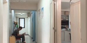 Japanese chesty nurse seducing the doctor at work - video 1