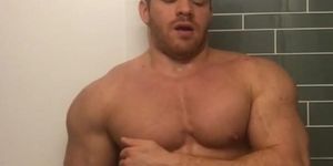 Roided muscle pig jerks off and talks dirty