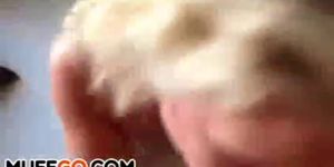 Blonde wife gets facial