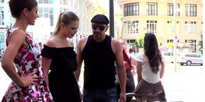 Blonde made to get naked in public (Antonio Ross, Tina Kay)