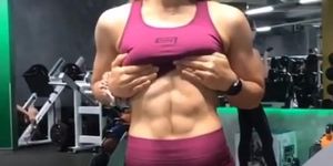 Girl is obsessed with her abs...