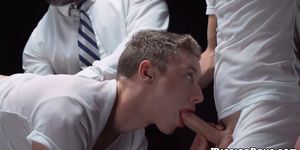 MISSION BOYS - Blond Mormon initiate barebacked in ritual foursome