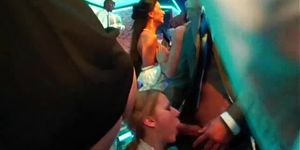 Sexy babes fucking at a bride sex party